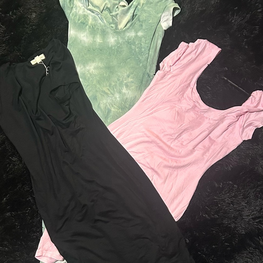 See You Monday Maxi Dresses - Black, Pink, and Green